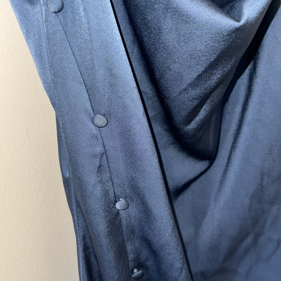 solid cowl neck slit midi dress - Picture 3 of 5